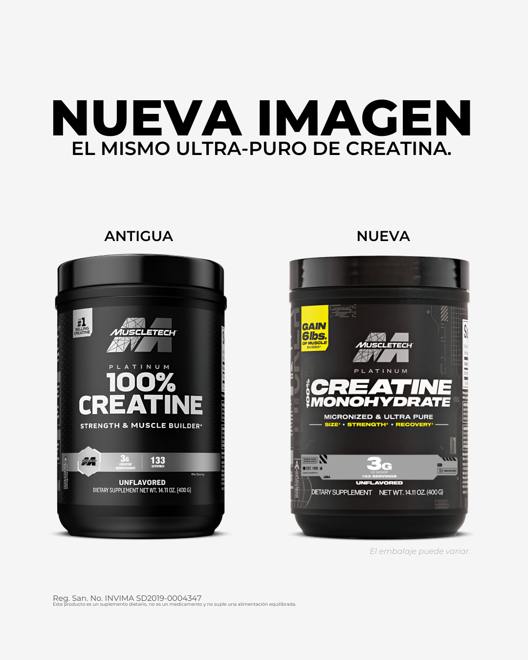 Creatina Platinum Muscletech 80 servicios