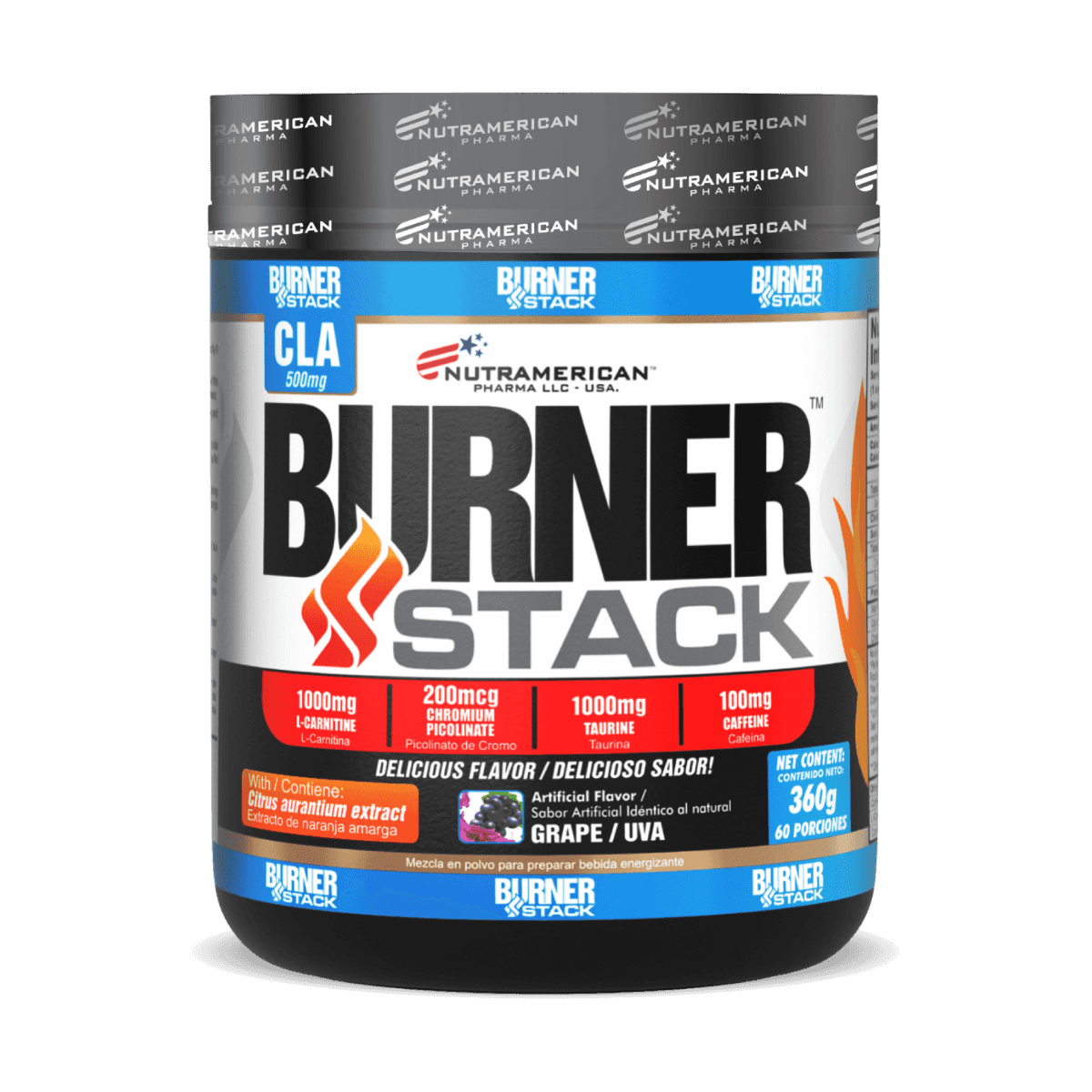 Burner Stack sabor uva quemador en polvo