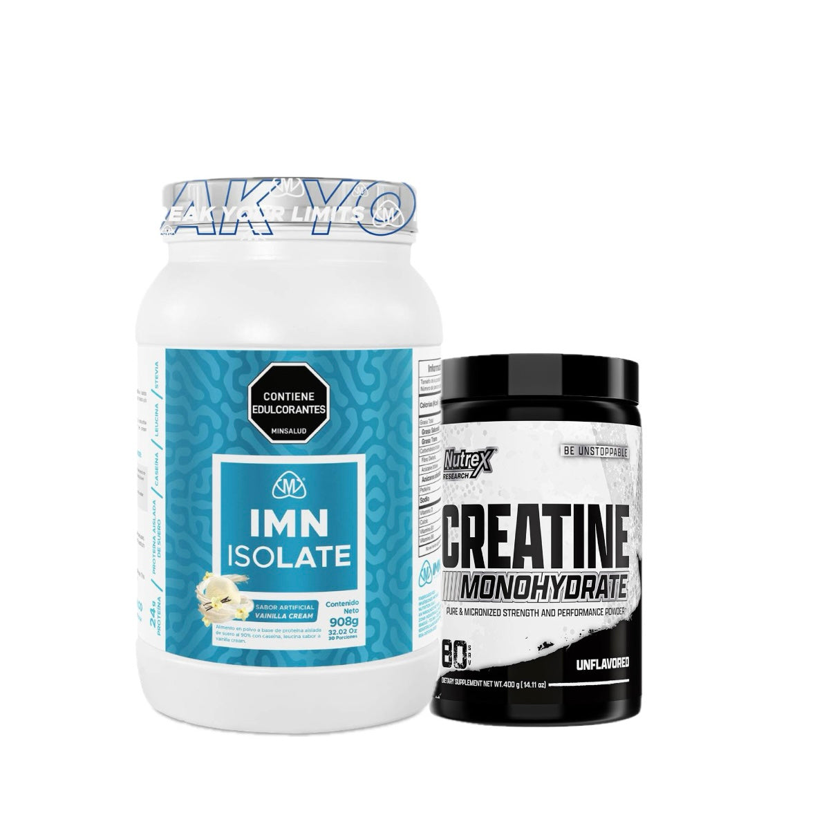 Combo IMN isolate 2lb + Creatina Nutrex 80 servicios