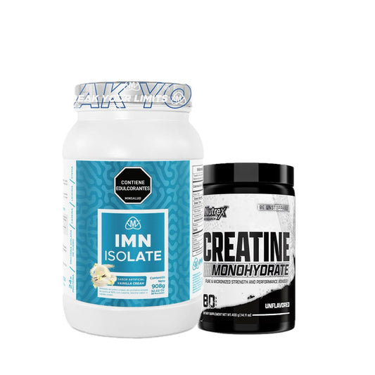 Combo IMN isolate 2lb + Creatina Nutrex 80 servicios